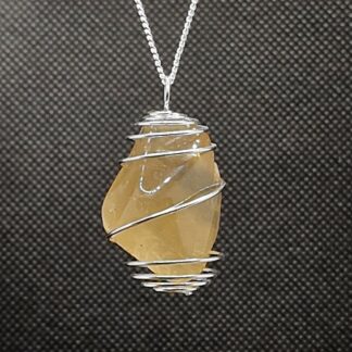 Ciondolo con VERO Quarzo Citrino Pietra Burattata Lucidata
