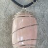 Ciondolo con Quarzo Rosa Lucidato Burattato - immagine 3