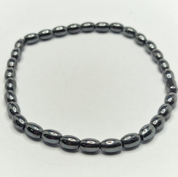 Bracciale con Perline Ovali in Ematite
