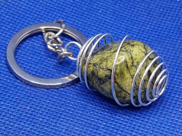 Portachiavi con Serpentino Serpentinite Pietra Burattata Lucidata - immagine 4