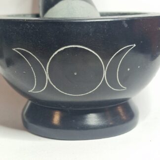 Mortaio in Marmo + Pestello con Triplice Luna 🌒🌑🌘