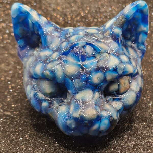 Testa Gatto da collezione in Orgonite Mod D
