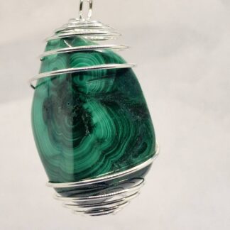 Ciondolo con Malachite Pietra Grande Lucidata Burattata