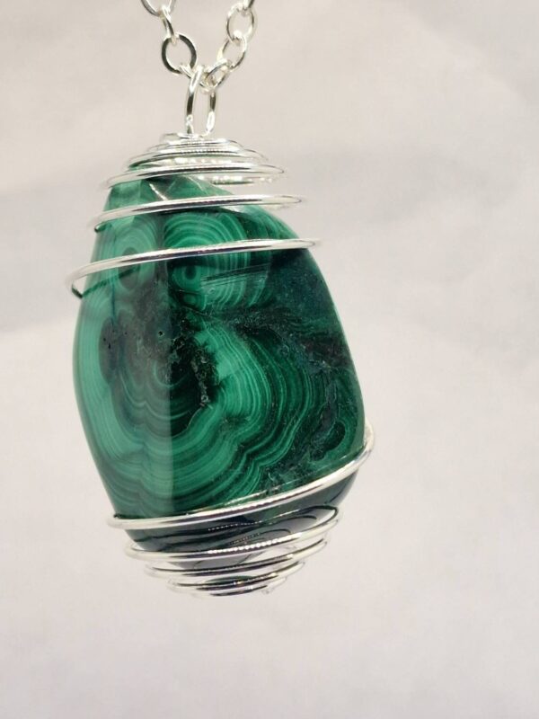 Ciondolo con Malachite Pietra Grande Lucidata Burattata