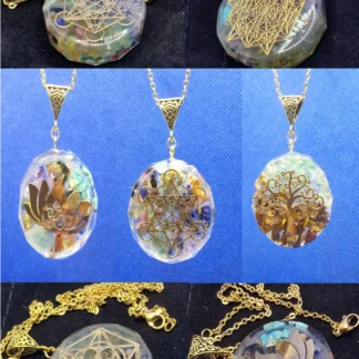 Ciondolo 7 Chakra in Orgonite Oro